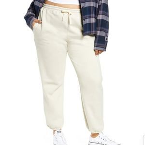 . Plus Size Drawstring Jogger Pants Ivory Dove